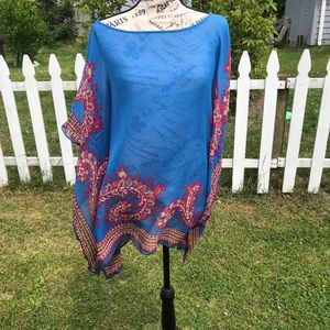 Womens 100% silk poncho by Talbots